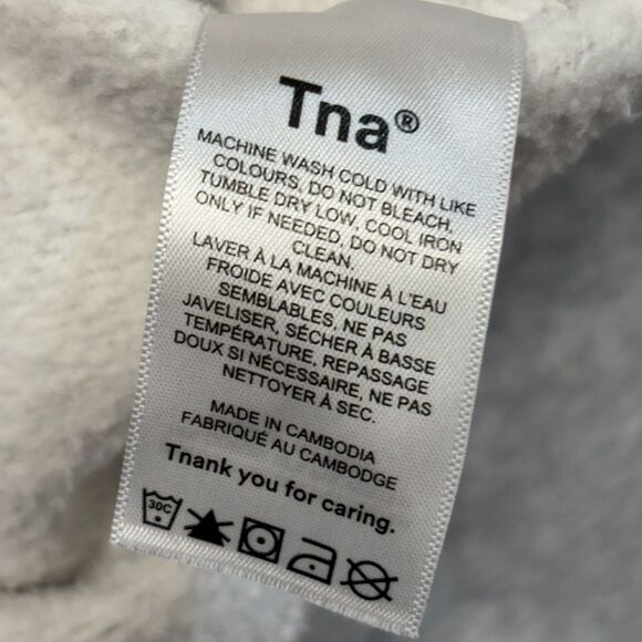 TNA Aritzia Women Sweat Cozy Fleece Sweatshirt Size Small Gray C062 -9 - Picture 8 of 16